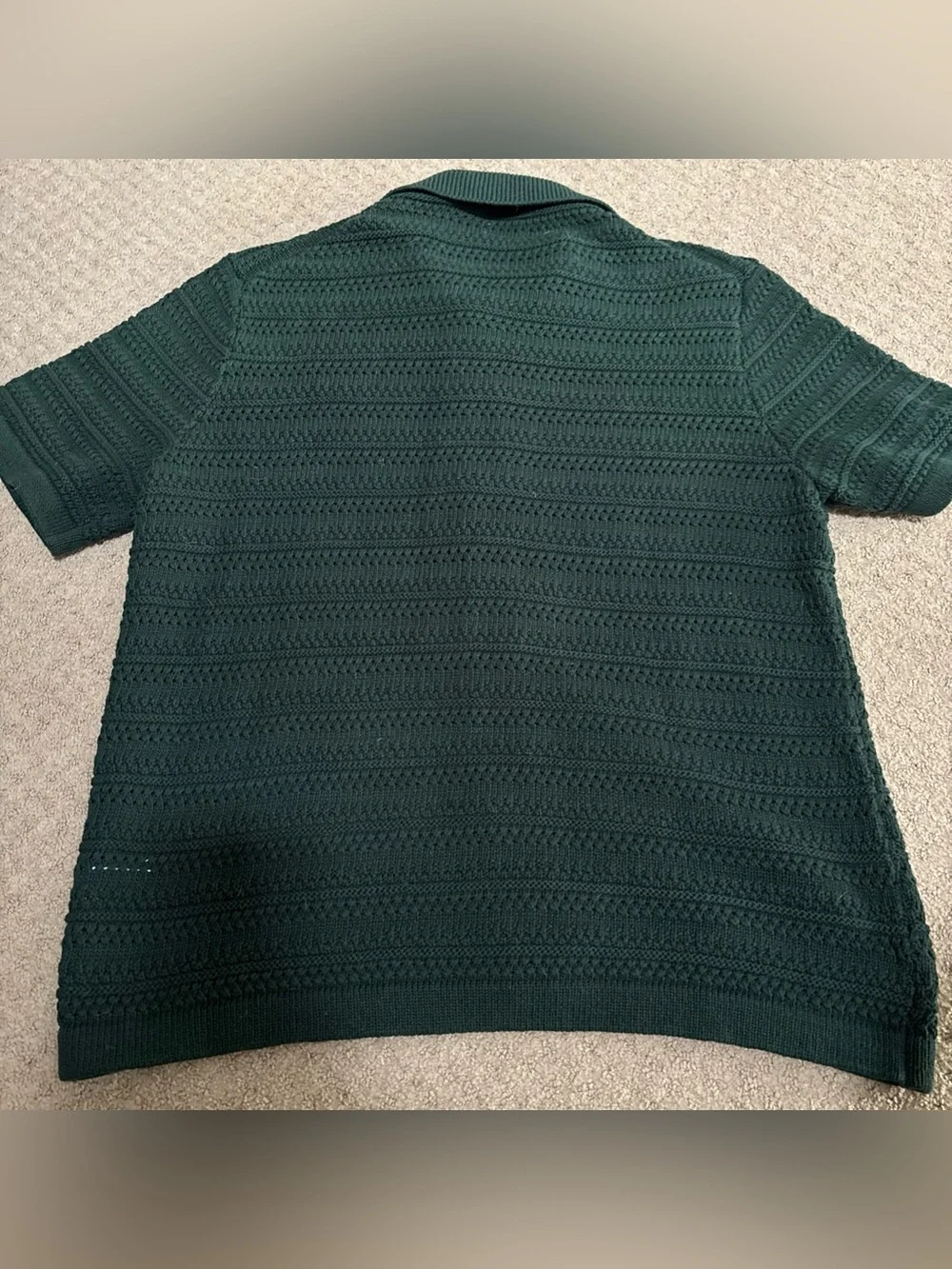 NWT J. Crew Men's Forest Green Knit Polo Cardigan Large